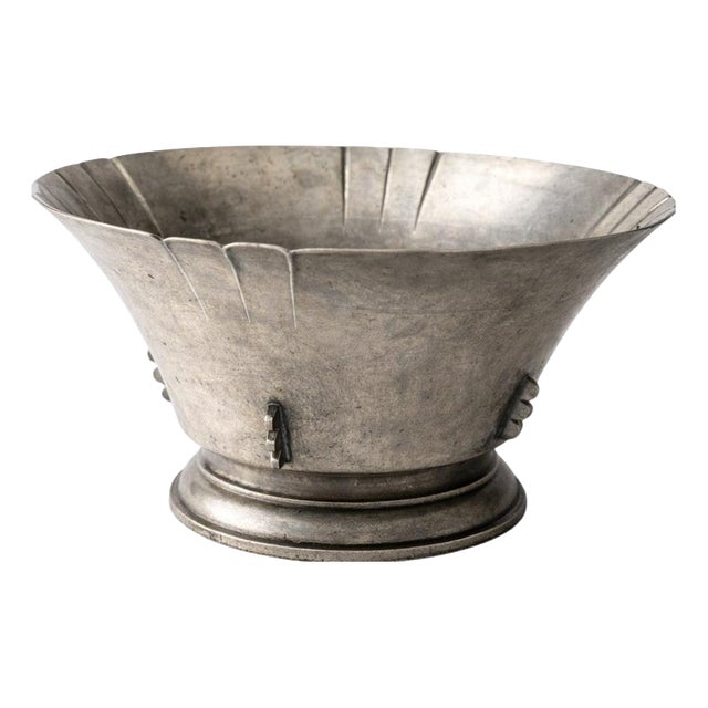 Swedish Art Deco Pewter Bowl attributed to Sylvia Stave for C.G. Hallberg, 1934 For Sale