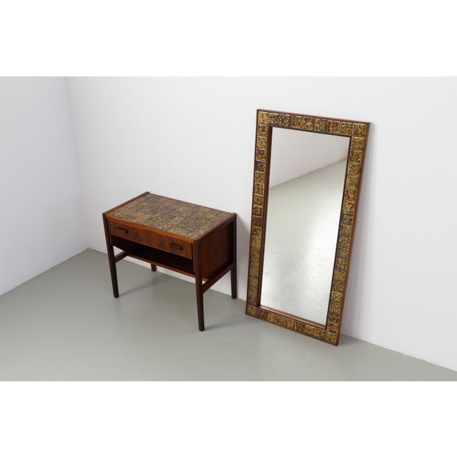 Vintage Danish Rosewood Hallway Mirror and Dresser Set, 1950s, Set of 2 For Sale - Image 9 of 18