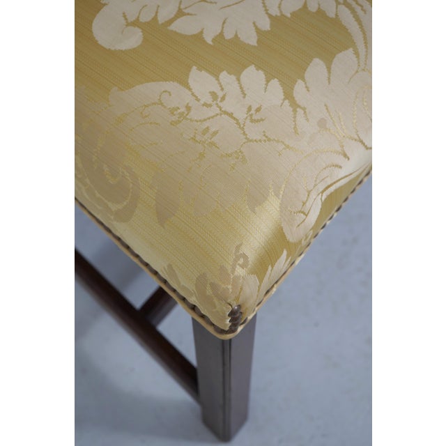 Kittinger Colonial Williamsburg Chippendale Style Damask Upholstered Side Chair For Sale - Image 13 of 18