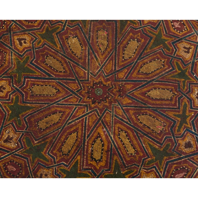 Wood Moorish Middle Eastern Hexagonal Polychrome Drink Table For Sale - Image 7 of 12