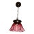1920s Cranberry Art Glass Pendant Light Fixture For Sale