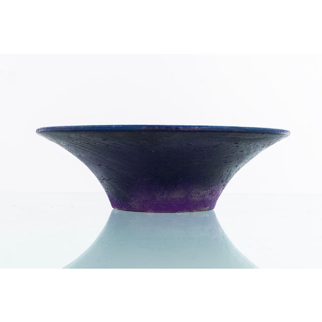 Fantoni for Raymor Deep Purple and Blue Ceramic Bowl 1955 Dimensions: 9" diameter 3.5" high Signed underside [Fantoni...