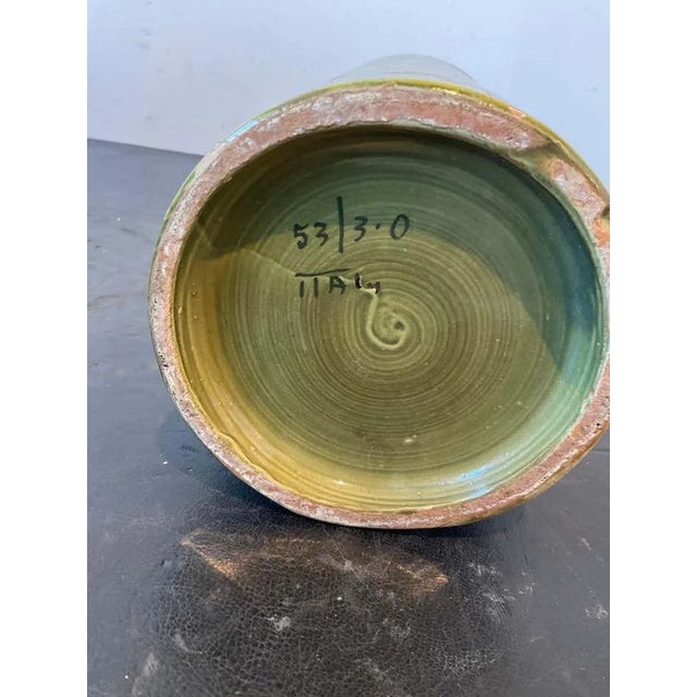 Green 1960s Green Floral Bitossi Vase For Sale - Image 8 of 8