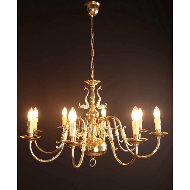 Flemish Brass 8-Armed Chandelier For Sale - Image 6 of 6