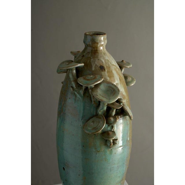 1990s Organic Modern Glazed Ceramic Mushroom Vase by John Rezner, 1995 For Sale - Image 5 of 8