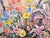 Hollywood Regency Vintage Mid-Century Impressionist Floral Oil Painting in Gilt Faux Bamboo Frame- Signed For Sale - Image 3 of 9