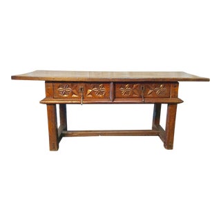 18th Century Spanish Oak Console Table For Sale