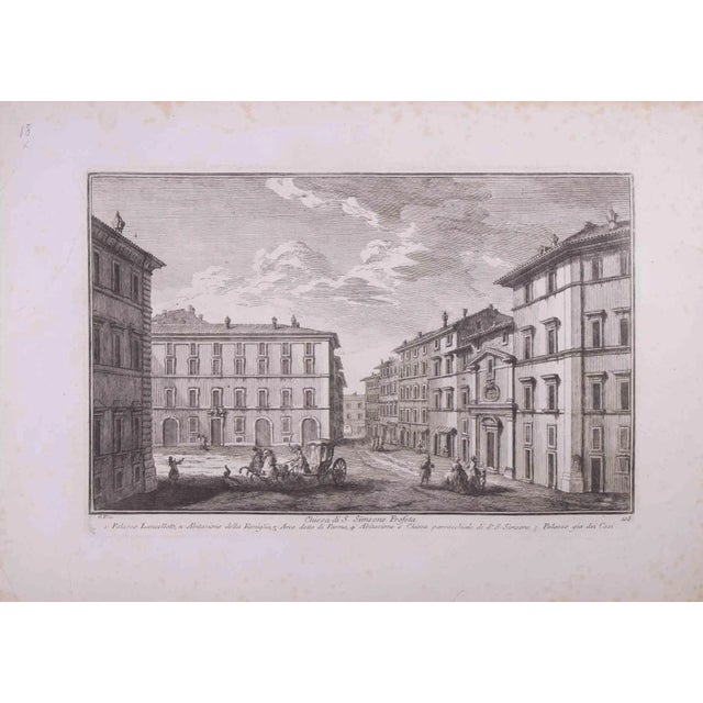 Giuseppe Vasi, Chiesa di S. Simeone Profeta, Etching, Late 18th-Century For Sale