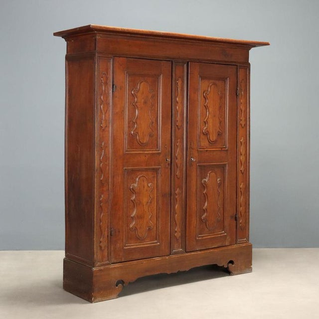 Baroque Cherry Wardrobe from Piacenza, 18th Century For Sale - Image 12 of 12