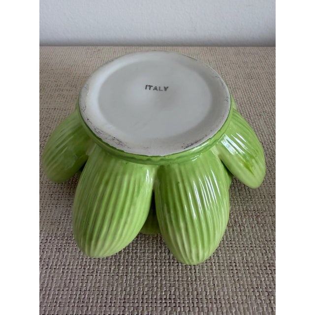 Ceramic Vintage Italian Artichoke Lidded Bowl For Sale - Image 7 of 12