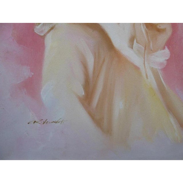 Portrait Painting of a Child, 1970s, Oil on Canvas For Sale - Image 7 of 14