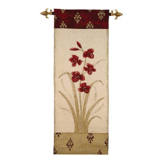 Orchids I Loom Woven Tapestry - 134 X 48 Cm (4'5" X 1'7") - Requires Rod Size 1 For Sale