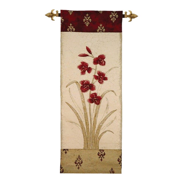 Orchids I Loom Woven Tapestry - 134 X 48 Cm (4'5" X 1'7") - Requires Rod Size 1 For Sale