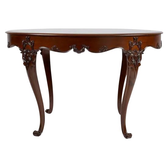 19th Century Traditional Oval Mahogany Center Table For Sale