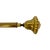 Vintage Brass Towel Bar or Curtain Rod With Ornate Cast Finials & Greek Key Mounting Brackets For Sale - Image 12 of 14