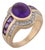 Vintage 2.70 Carat Amethyst Diamond 14k Yellow Gold Ring, Size 5.25 For Sale