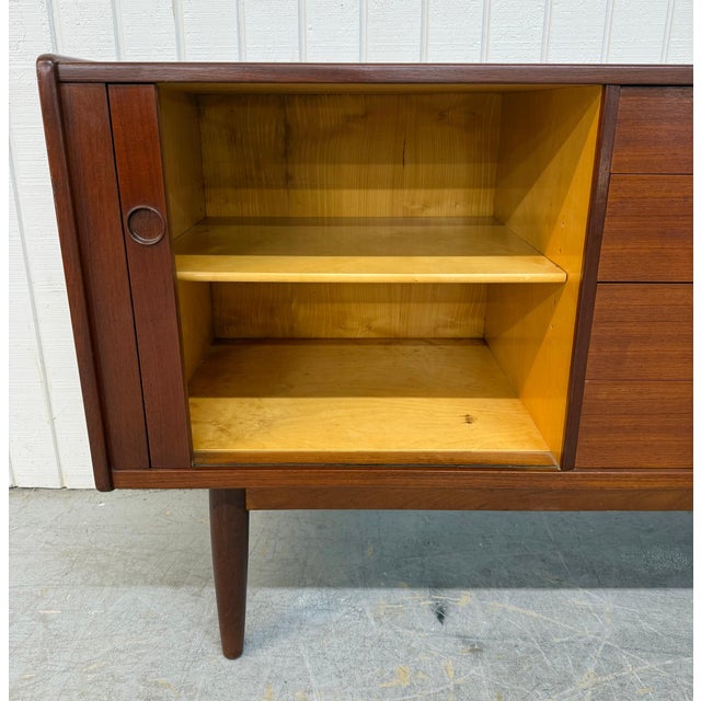 1960s Mid-Century Danish Modern Teak Tambour Sideboard For Sale - Image 5 of 9
