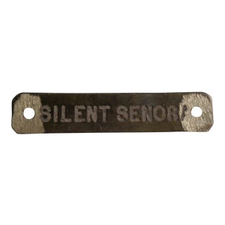Vintage Brass Livestock Horse Nameplate Sign - Silent Sen~ora For Sale