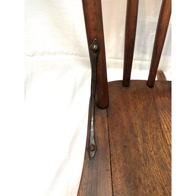 Late 19th Century Antique Primitive Oak Rocking Chair, 19th Century Pressed Back Armless Rocker For Sale - Image 5 of 9