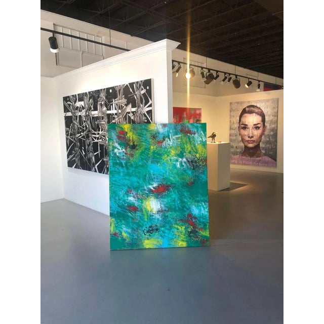 Mirtha Moreno Large Oil Painting on Canvas Titled: “Emerald City” 2015 For Sale - Image 11 of 12