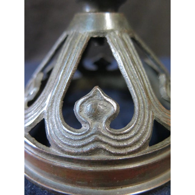 Vintage original Handel Lamp Bronze Heat Cap For Sale In New York - Image 6 of 7