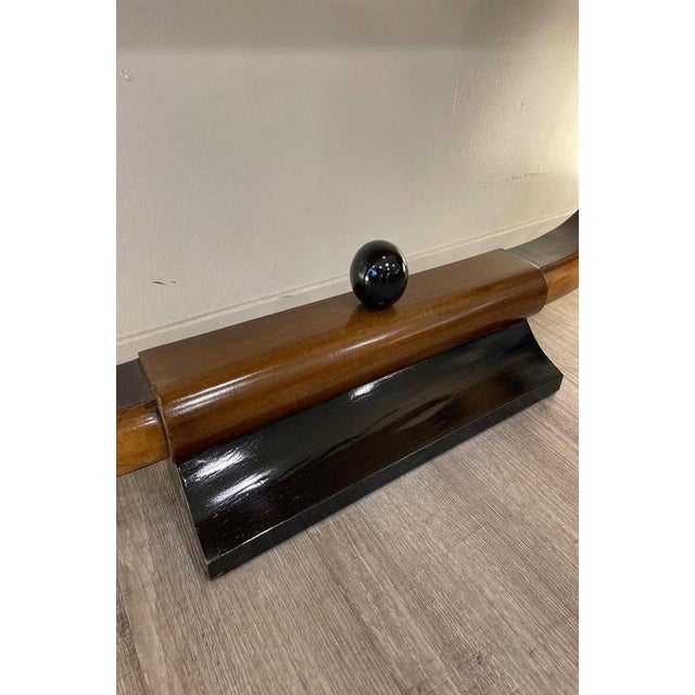 Art Deco Curved Wood Console Table, 1940s For Sale - Image 3 of 15