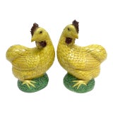 Antique Chinese Porcelain Chicken Figures - a Pair For Sale