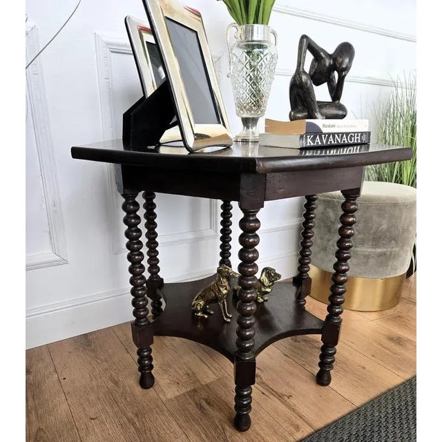 Antique Italian Hexagonal Walnut Coffee Table, 1890s For Sale - Image 5 of 9