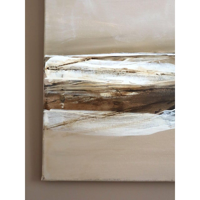 Ivory Contemporary Modernist 'Drift of Light' Swedish Original Abstract Landscape Oil Painting, Framed For Sale - Image 8 of 13