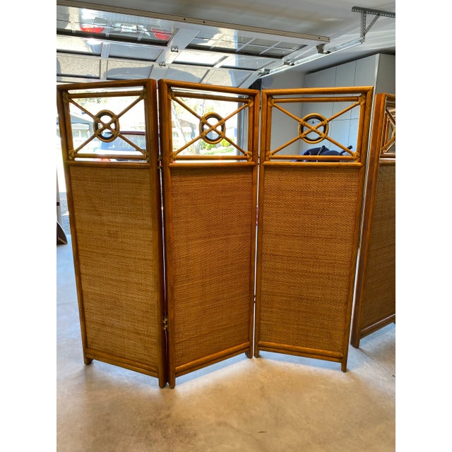 Absolutely gorgeous & substantial McGuire Room Dividers/Privacy Screens with the classic target, which is black and gold....