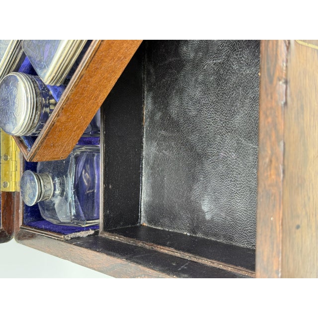 19th Century Rosewood Vanity Box W/Sterling Silver Accents Likely John Gough For Sale - Image 10 of 18