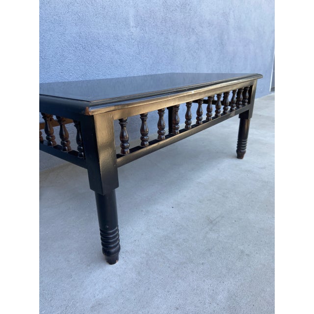 Mid 20th Century Ebonized Turned Wood Coffee Table For Sale - Image 9 of 11