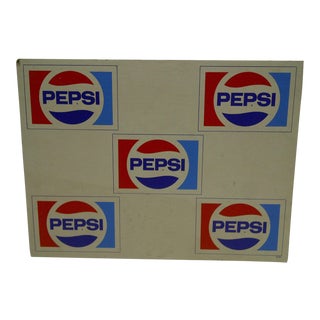 C. 1970 Cardboard Pepsi Advertising Sign For Sale