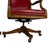 Burgundy Pair of 1980s Baker Furniture Rolling Executive Chairs in Carved Wood & Burgundy Vinyl Upholstery For Sale - Image 8 of 18