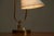 Gold Vintage French Table Lamp in Patinated Brass and Perforated Metal by Mathieu Matégot, 1950s For Sale - Image 8 of 14