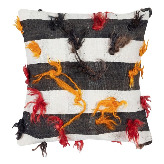 17"x17" Rustic Kilim Pillow Cover. Vintage Accent Cushion. Boho Decor Pillow For Sale