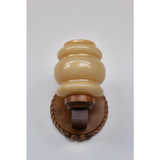 Scandinavian Modern Wall Lamps in Jute Rope and Opaline Glass by Markslöjd, 1970s, Set of 2 For Sale - Image 14 of 18