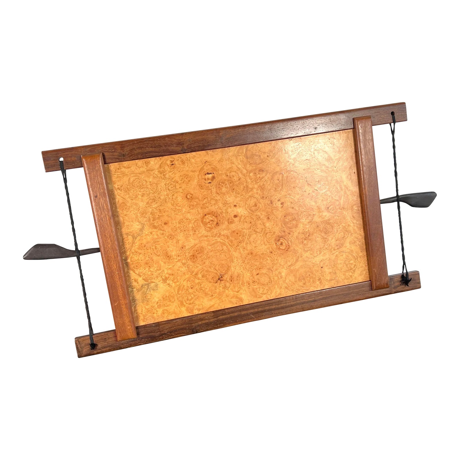 Danish Modern Rare Woods Cocktail Serving Tray in Ebony, Teak, Rosewood & Burl