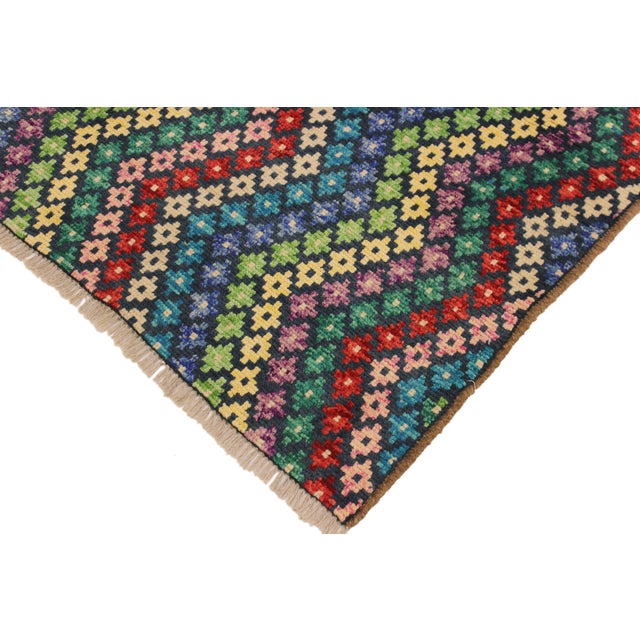 Tribal Boho Chic Balochi Hand Knotted Wool Rug - 3'4'' X 4'8'' For Sale - Image 3 of 9