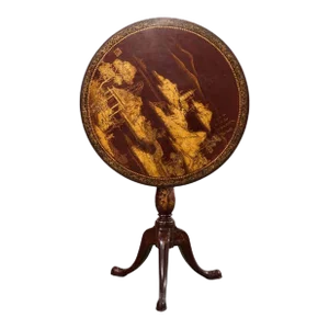 Georgian Style Lacquered Japonisme Tilt Top Center Table