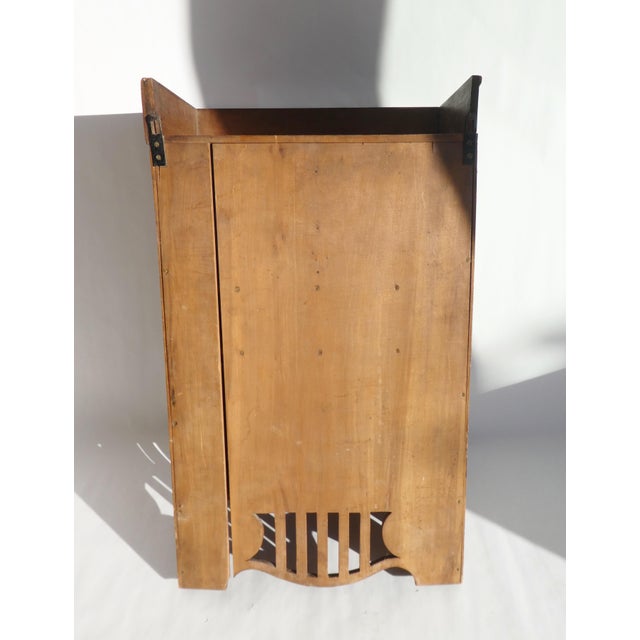 Wood Antique Art Nouveau Carved Wooden Cabinet with Floral Details, 1920s For Sale - Image 7 of 15