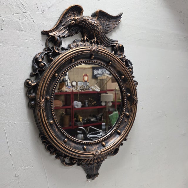 1950s Mid Century Eagle Wall Mirror Federal Revival Americana Coppercraft Guild 21" For Sale - Image 9 of 11