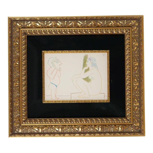 Gilt Wood Frame Pablo Picasso Lithograph "La Comedie Humaine" For Sale