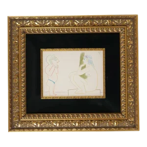 Gilt Wood Frame Pablo Picasso Lithograph "La Comedie Humaine"