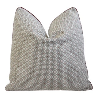 Designer Embroidered Check Modern Feather/Down Pillow For Sale