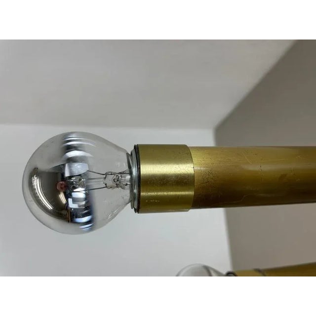 Gold Space Age Italian Brass Atomic Ceiling Light by Gio Ponti, Italy, 1970s For Sale - Image 8 of 18