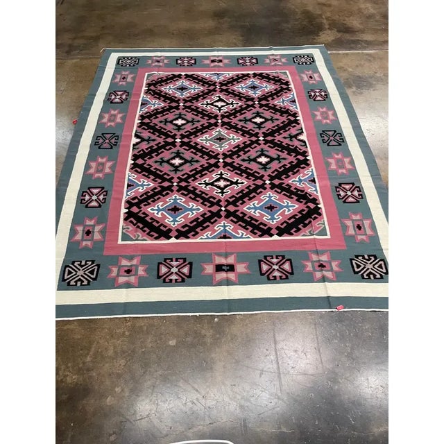 Tribal Handwoven French Style Chinese Kilim Rug 8'0" X 10'0" For Sale - Image 3 of 5