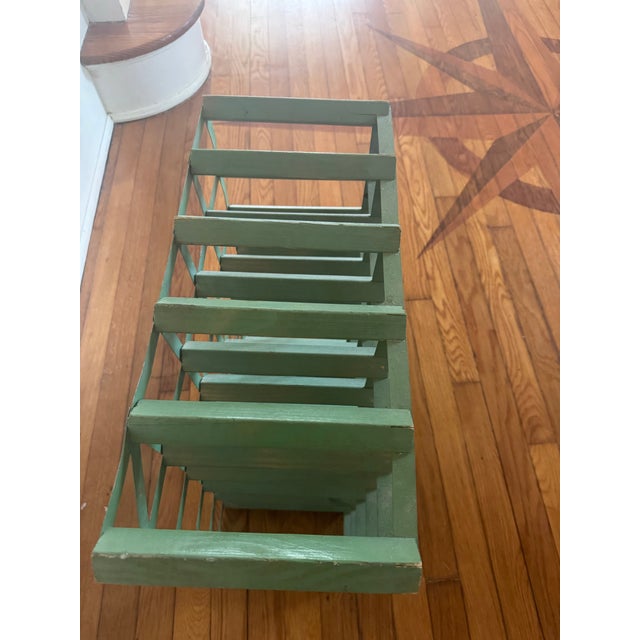 Mid 20th Century Vintage Painted Wood & Metal Wine Rack For Sale - Image 5 of 6