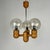 Mid-Century Modern Scandinavian Three-Arm Pendant Light in Pine and Smoked Glass Globes, 1970s For Sale - Image 4 of 7