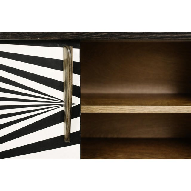 Scandinavian Sideboard in Birch with Hand-Painted Op-Art Pattern, 1960s For Sale - Image 11 of 18